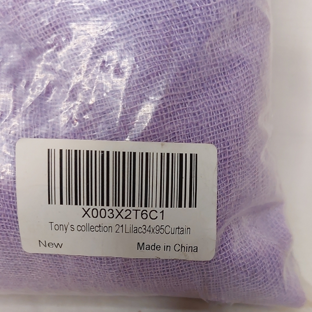 Tony's Collection Lilac Curtains 2 Panels 34" X 95" NEW - Picture 3 of 5